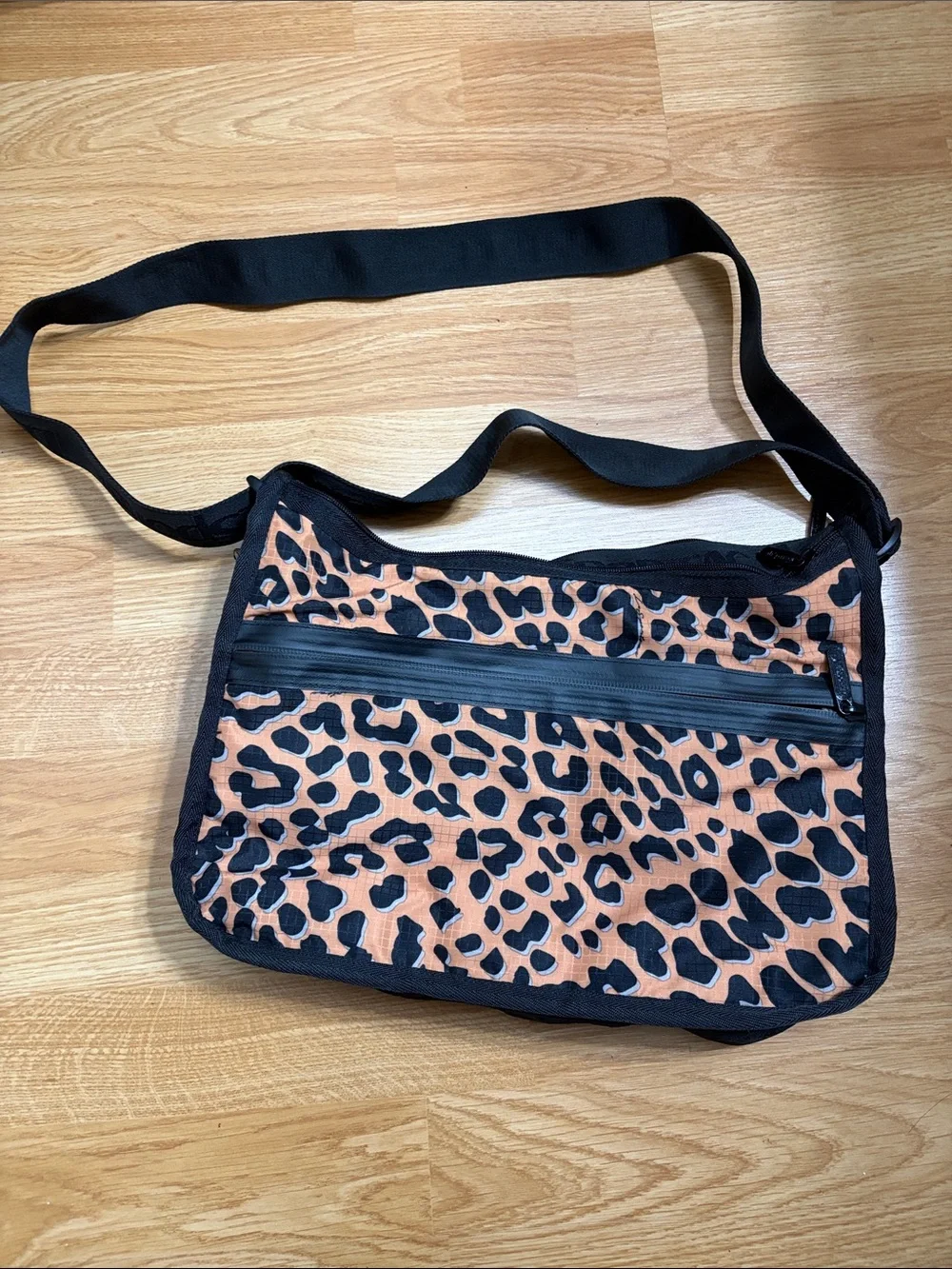 LeSportsac Leopard Print Crossbody Bag in Orange and Black
